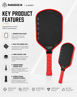 Vente flash pour raquette de pickleball NODEX en fibre de carbone personnalisée, équipements de pickleball de haute qualité