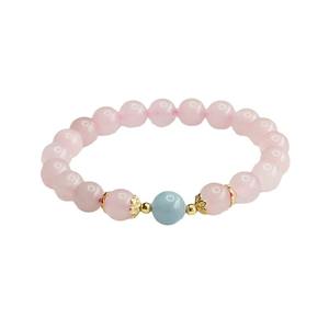 Venta caliente pulseras de cuentas de cuarzo rosa natural románticas personalizadas para mujeres accesorios de moda - Product Image 1
