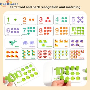 MarsMarie in legno educativo <span class=keywords><strong>matematica</strong></span> conteggio giocattoli Montessori <span class=keywords><strong>matematica</strong></span> manipolanti numero di apprendimento del colore giocattolo prescolare numero bambino - Product Image 3