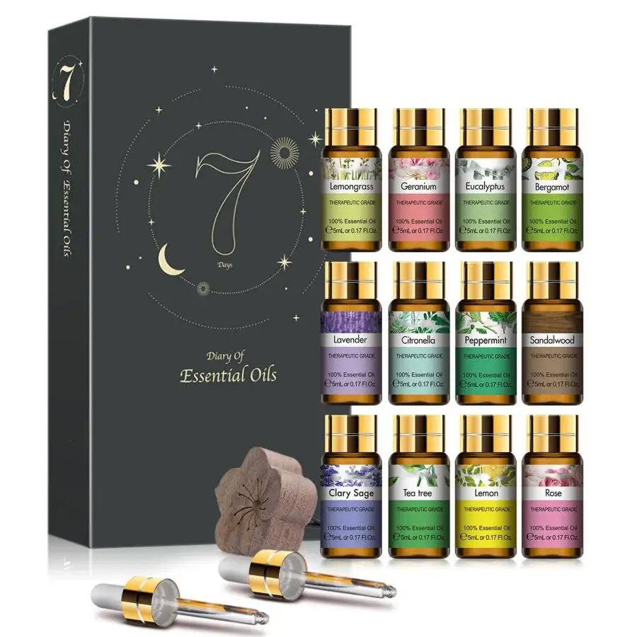 100 % natürliches Ätherisches Öl Aromatherapie Geschenkset entspannend beruhigend gemischtes organisches Massageöl Sandelholz Zitronengras Zimt