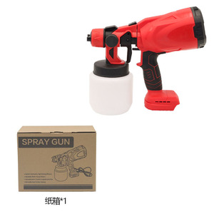 Pistolet à peinture électrique haute pression 21V au lithium-ion rouge avec batterie et chargeur pour usage domestique et jardin - Product Image 3