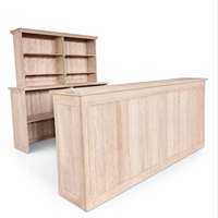 Élégante table de bar pliable en chêne de 2,4 m avec structure articulée et armoire à dossier haut pour événements, mariages, fêtes et banquets à louer