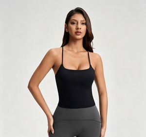 Buttery Soft Skin Friendly Women Cross Back Yoga Tank <b>Top</b>, Detachable Pads Nylon Spandex Workout Sports Crop <b>Top</b> - Product Image 6