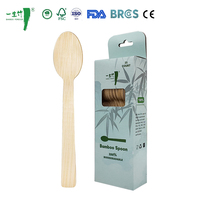 Couverts jetables en bambou naturel, certifiés FSC et FDA, sans plastique, écologiques, pour restaurant