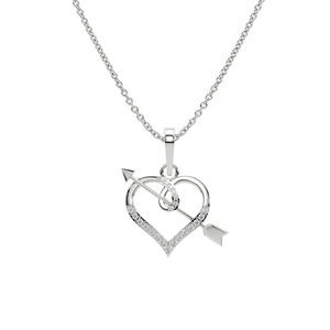 Collar con Colgante de Plata de Ley 925 con Forma de Corazón Romántico y Diamantes, Joyería Fina para Mujer, Bodas, Aniversarios y Celebraciones - Product Image 5