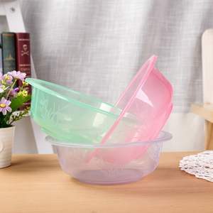 Bassin multifonctionnel en plastique transparent, diamètre 24,6 cm, réutilisable pour pique-nique, lavage de légumes, fruits et plus encore - Product Image 1