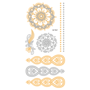 Tatuajes Temporales con Diseño de Pulsera Metálica Dorada y Plateada, Adhesivos de Transferencia al Agua, Resistentes al Agua, Joyería para Brazos, Arte Corporal - Product Image 2