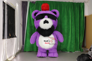 Muñecas esponjosas Aku Cool Bear Mascots disfraz 2M 2,6 m oso inflable de Hip Hop para chicos geniales Cosplay en clubes - Product Image 3