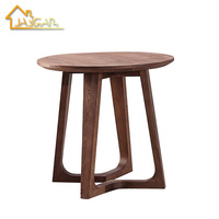 Table d'appoint ronde en bois de noyer de style nordique, petite table de lampe, table d'appoint de salon, table d'appoint de canapé en forme de L