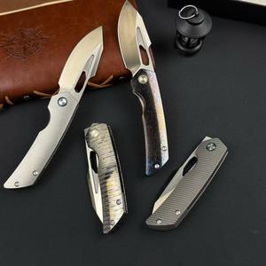 Couteau pliant de luxe en acier M390, manche en titane TC4, usiné CNC, couteau de poche pliant pour le camping en plein air, outil EDC fin - Product Image 3