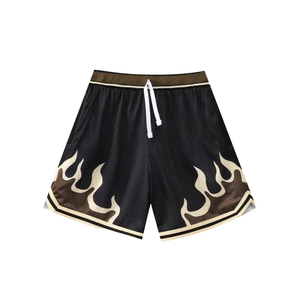 Hot Selling High Street Style Solid Mid Waist Men's Heat-Transfer Printed <b>Polyester</b> <b>Shorts</b> Beach Straight - Product Image 1