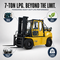 Chariot élévateur GPL 7 tonnes avec mât de qualité OEM, moteur KUBOTA, norme EPA Euro 5, chariot élévateur à gaz robuste