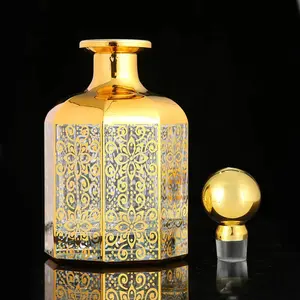 Ud-lüks gerçek dekoratif Vintage boş arapça 450ml ekran parfüm şişesi sürahi uçucu yağ cam şişeler