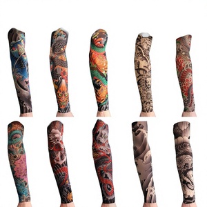 Manguitos ultrafinos sin costuras con estampado floral; Mangas protectoras solares aptas para tatuajes; Manguitos de ciclismo de verano para hombre y mujer - Product Image 1