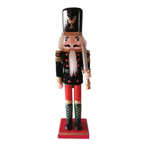 Soldato schiaccianoci natalizio decorato in legno personalizzato da 30cm all'ingrosso di alta qualità