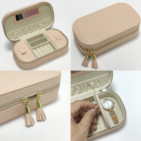 Tiroir étui de luxe en cuir PU et rangement de voyage grande boîte à bijoux organisateur pour femmes