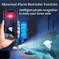 Robot intelligent pour animaux de compagnie à double caméra 4K-Contrôle de l'application mobile, vision nocturne et interaction laser pour chats/chiens/bébés/personnes âgées