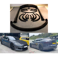 Kit carrosserie large en fibre de carbone pour Tesla Model S 2017 - Lame avant, lames arrière, aileron arrière, jupes latérales