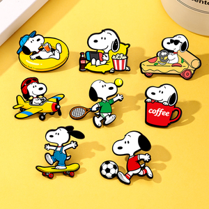 Yini Snoopy lấy cảm hứng từ hợp kim kẽm men pins-UV in sôi động Phù Hiệu phim hoạt hình, bền sưu tầm Món quà lý tưởng & trang phục phụ kiện - Product Image 2