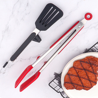 Pinces de cuisine en silicone résistant à la chaleur et acier inoxydable, avec poignée verrouillable, joint antidérapant, design moderne et minimaliste, ustensiles de haute qualité