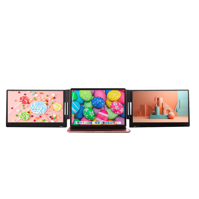 FHD 14inch Dual Screen Extender LCD Monitor Full HD Display Portable Foldable Laptops Workstation Gaming Triple Screen Monitor