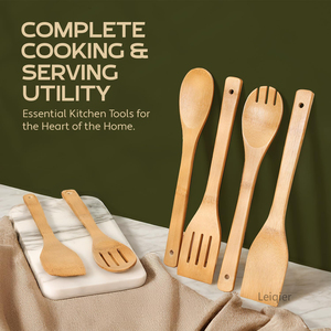 Ensemble d'ustensiles de cuisine en bois avec logo personnalisé, matériaux naturels, spatule et cuillère en bois, ensemble d'outils de cuisine - Product Image 5