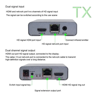 Extenseur HDMI 4K 1.4 Connexion en cascade HDMI 120M sur Cat5e Cat6 Lan Mode un vers plusieurs avec IR pour ordinateur portable DVD TV Projecteur