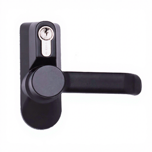 Plaque avec poignée, poignée sécurisée avec clé, cylindre nickelé, dimensions L 46xH 118.5xD 55, série 59001, modèle 313057 - Product Image 1