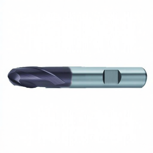 Fraise à queue standard HSS-Co Ttake TA1418, revêtement TiAlN, hélice de 30 degrés, bout sphérique, 2 dents - Product Image 2