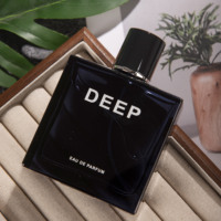 Flacon de parfum rectangulaire noir profond en verre, parfum boisé longue durée 100ml pour homme, eau de parfum, logo personnalisé, OEM, vente en gros