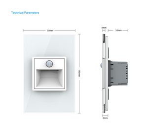 Livolo US IT Type-Panel Lumière d'escalier murale LED avec détecteur de mouvement, interrupteur mural d'angle, couleur réglable pour couloir et villa - Product Image 6