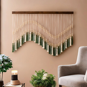 Arte de hilo moderno con borlas, decoración Bohemia para el hogar, colgante de pared V55 - Product Image 1