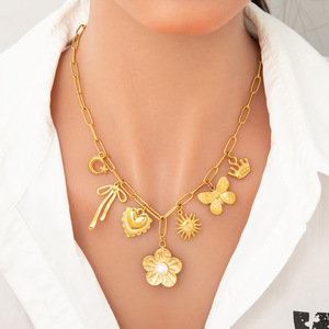 <span class=keywords><strong>Collar</strong></span> de Acero Inoxidable Chapado en Oro de 18K KAVNAR, Cadena de Clip, Joyería para Mujer, Venta al Por Mayor, OEM - Product Image 2