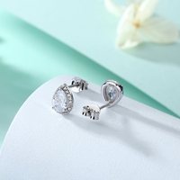Mode Birnen schliff 5*7mm Birth stone CZ Nicht allergischer Schmuck Sterling Silber Ohr stecker