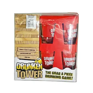 Yeni ürün fikri 4 Shot bardakları içme plastik yapı taşları oyuncak oyunu sarhoş kulesi