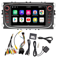 Autoradio Android 4 cœurs avec écran HD 7 pouces, WiFi, Carplay sans fil, Android Auto, radio FM, Bluetooth, lecteur DVD, unité centrale stéréo pour voiture Focus