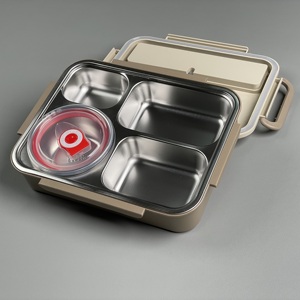 Colorful Insulated Plastic SUS304 Stainless Steel Lunch Box with 5 Compartments, Leak-Proof & Thermal Food Container - Product Image 1