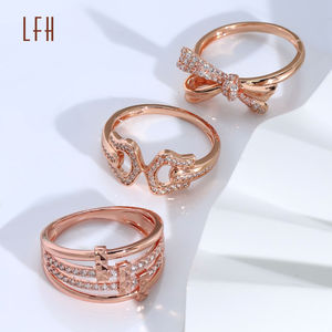 Anillos de Compromiso y Matrimonio Clásicos de Oro AU750 de 18K con Circonita, Joyería de Oro Real de 18k para Regalos de Aniversario - Product Image 3