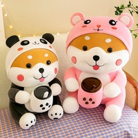 Peluche personnalisée Boba Milk Tea en forme de tigre et de lapin, coussin réconfortant, cadeau en coton et rembourrage en coton