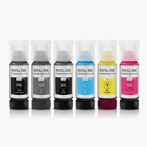 Ocbestjet 70ML/Bottle 115 Refill BK Pigment Ink Other Dye Ink For Epson L8160 Printer Vacuum Naked Bag