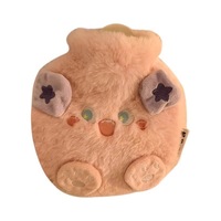 Mini Bouillotte en PVC Haute Densité Remplissage Peluche Mignon Dessin Animé Petit Sac d'Eau Chaude Portable Filles Sac Détachable Lavable