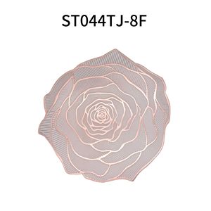 2024 nouveau napperons en PVC pivoine écologique multicolore creux tampon à chaud conception isolation thermique personnalisable Table de cuisine maison - Product Image 2