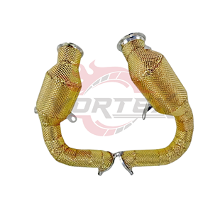 Tubería de Escape con Aislamiento Térmico Vortex Gold para Porsche Macan Turbo S 3.0T 3.6T V6 2014-2018, Sistema de Tuberías Turbo de Competición - Product Image 2