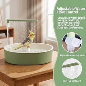 Bain d'oiseaux avec robinet d'arrosage automatique, adapté aux calopsittes, agapornis et perruches conures - Product Image 4