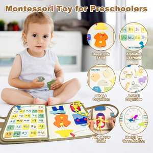 Nouveau design <span class=keywords><strong>de</strong></span> tissu en <span class=keywords><strong>feutre</strong></span>, tableau d'activités et livres d'activités, jouets éducatifs Montessori, idéal pour les tout-petits pour les activités d'apprentissage préscolaire - Product Image 3