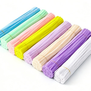 ชุดทำดอกไม้แฮนด์เมด Twisty Stick Twist Bar Premium Velvet DIY Craft Kit - 100 ชิ้น ท่อทำความสะอาดโพลีเอสเตอร์สีมาการอง - Product Image 5