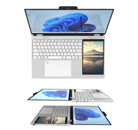 Двойной ноутбук Intel Celeron N95 Win 11 32GB RAM 2TB SSD 15,6 + 7 дюймов сенсорный экран бизнес-ноутбуки компьютер ноутбук для студентов