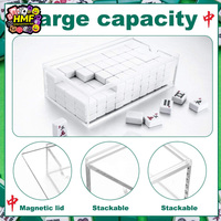 Boîte de rangement multifonctionnelle en acrylique transparent, étui organisateur très vendu pour les jetons de Mahjong américain