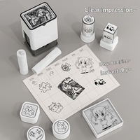 Matériel de sceau en plastique photosensible personnalisable de style coréen, blanc, pour DIY, sceau carré pour agenda, sceau de signature personnalisé