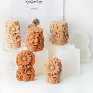 แม่พิมพ์ซิลิโคนรูปผึ้งสำหรับทำเค้กสบู่ทำจากขี้ผึ้งขี้ผึ้งผึ้งสำหรับปลูกหม้อดอกทานตะวันแม่พิมพ์ซิลิโคน - Product Image 2